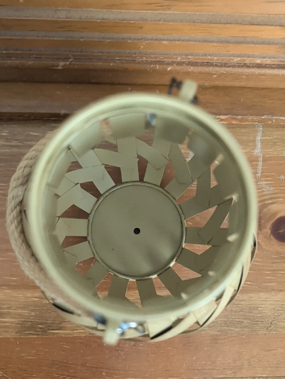 Natural Woven Rope Metal Lantern Sand Home Accent